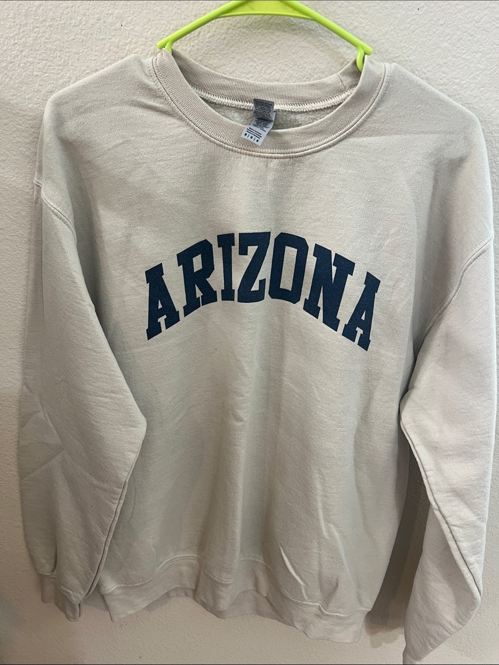 Gildan Crewneck Sweatshirt - Cream with Navy Print